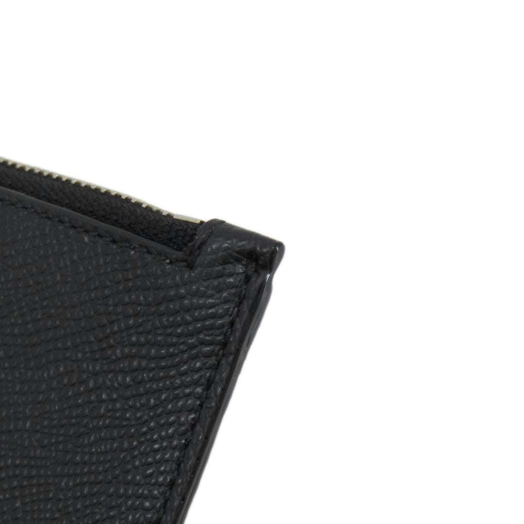 BALLY Card Case leather black Barry Stripe mens Used Authentic