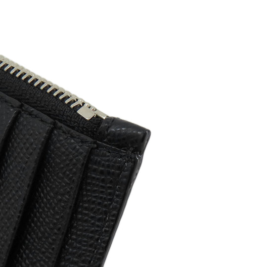 BALLY Card Case leather black Barry Stripe mens Used Authentic