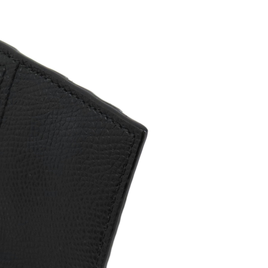 BALLY Card Case leather black Barry Stripe mens Used Authentic