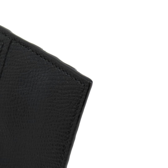BALLY Card Case leather black Barry Stripe mens Used Authentic