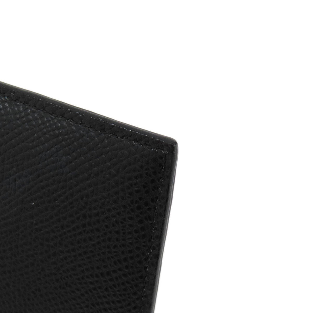 BALLY Card Case leather black Barry Stripe mens Used Authentic