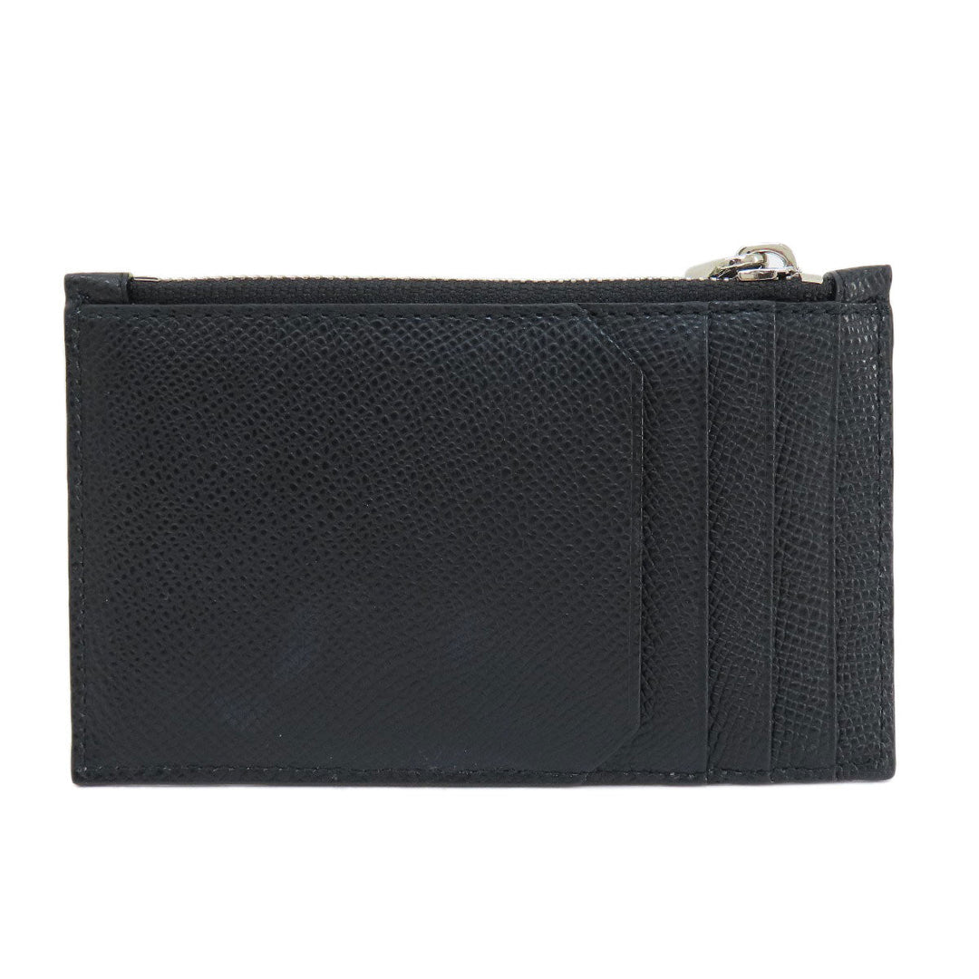 BALLY Card Case leather black Barry Stripe mens Used Authentic