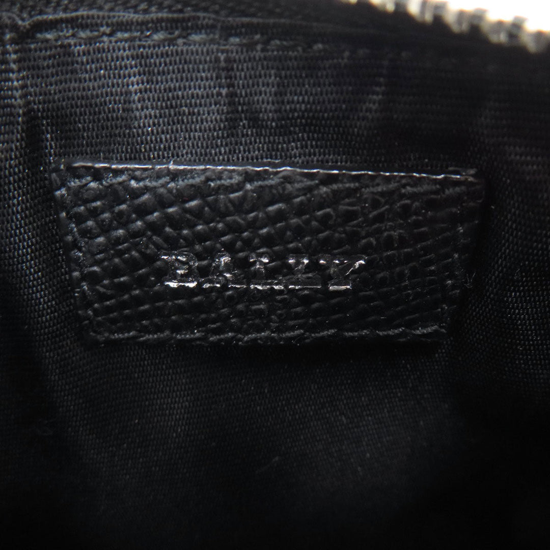 BALLY Card Case leather black Barry Stripe mens Used Authentic