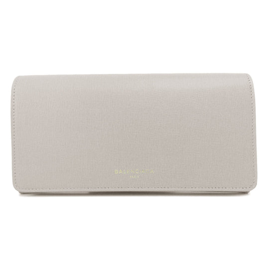 BALENCIAGA Long Wallet Purse 490624 leather gray logo Women Used Authentic