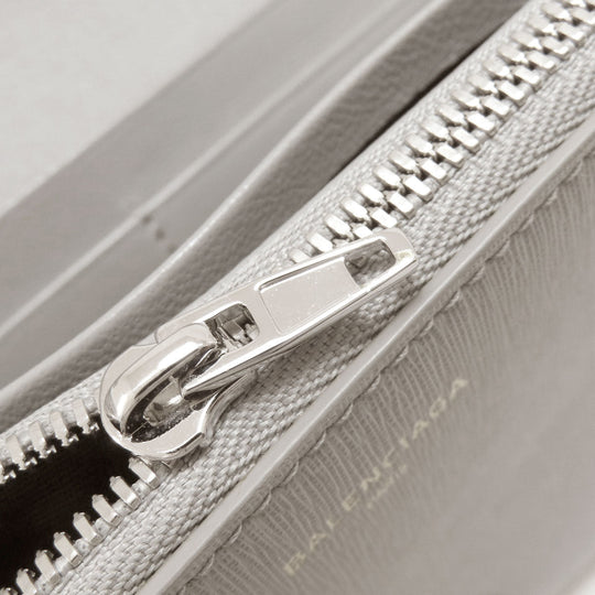 BALENCIAGA Long Wallet Purse 490624 leather gray logo Women Used Authentic