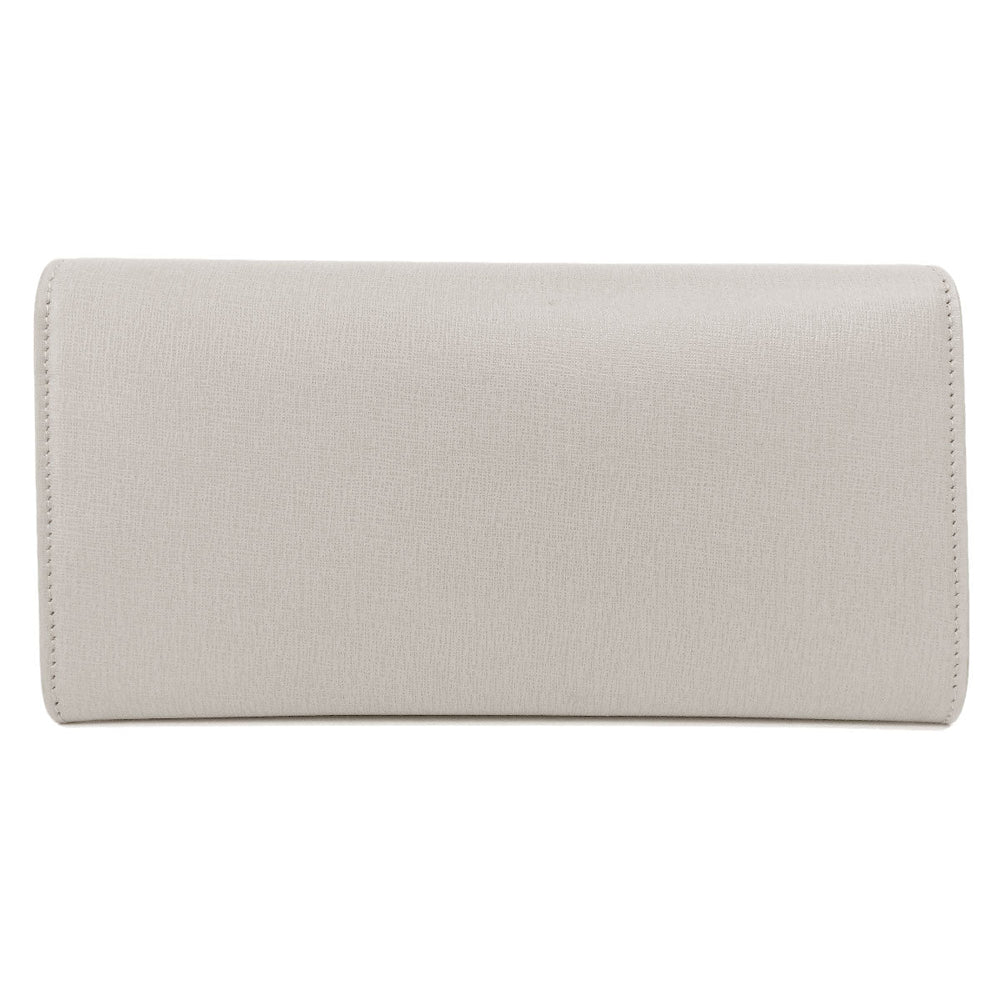 BALENCIAGA Long Wallet Purse 490624 leather gray logo Women Used Authentic