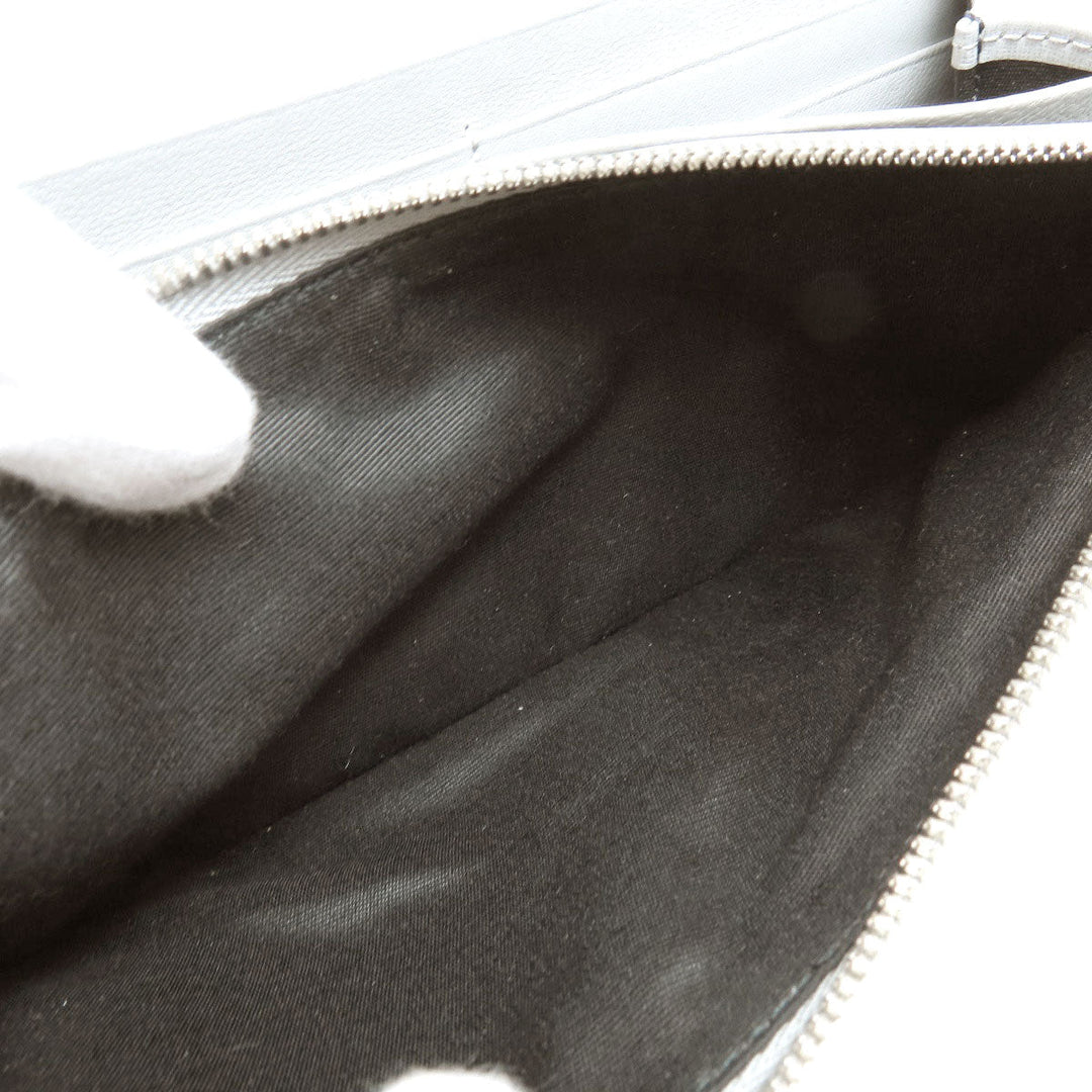 BALENCIAGA Long Wallet Purse 490624 leather gray logo Women Used Authentic
