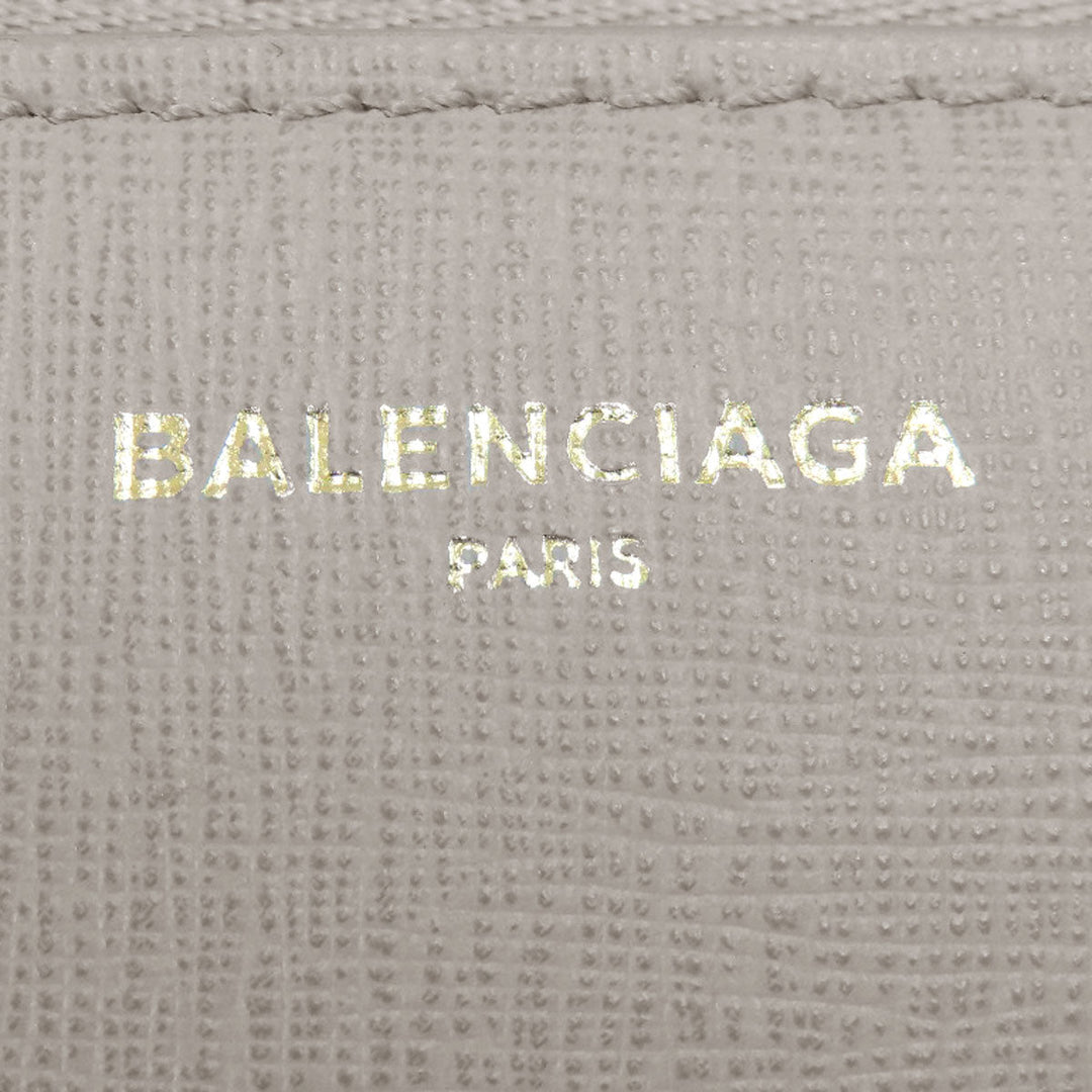 BALENCIAGA Long Wallet Purse 490624 leather gray logo Women Used Authentic