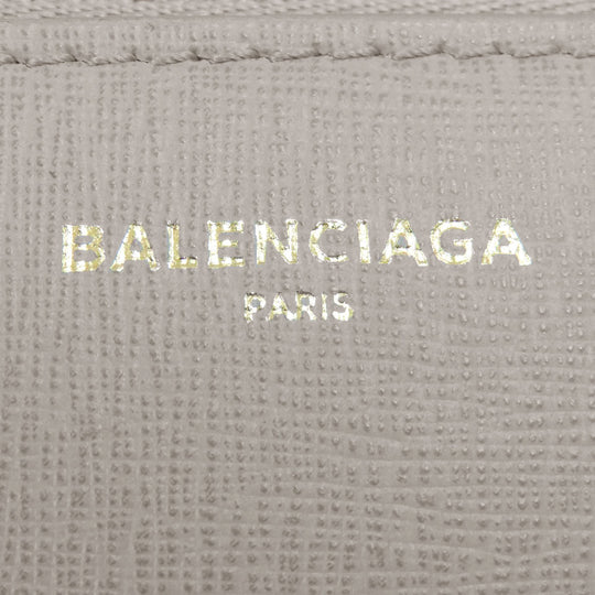 BALENCIAGA Long Wallet Purse 490624 leather gray logo Women Used Authentic