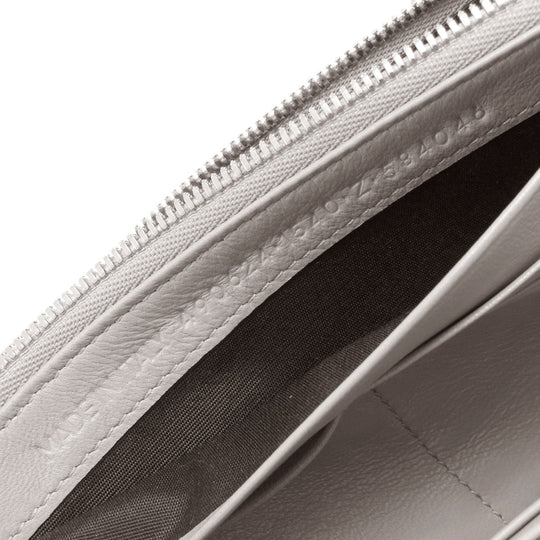 BALENCIAGA Long Wallet Purse 490624 leather gray logo Women Used Authentic