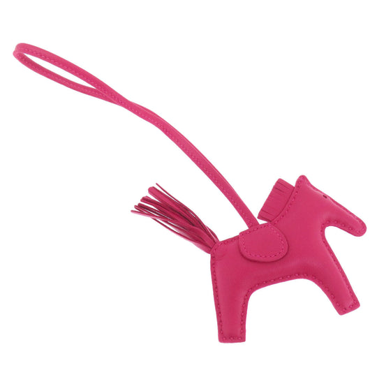 HERMES key ring Anemiro pink Rodeo Charm PM Women Used Authentic