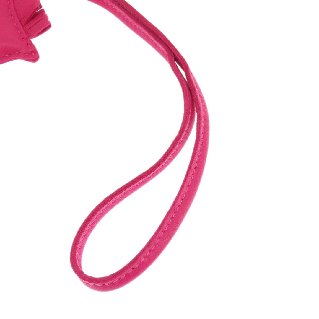 HERMES key ring Anemiro pink Rodeo Charm PM Women Used Authentic