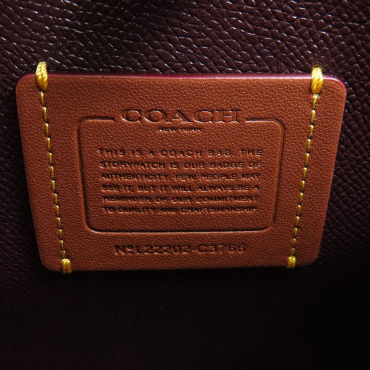 COACH Handbag C3766 leather pink logoMetal 2WAY Women Used Authentic