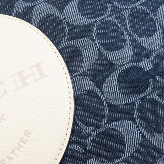 COACH Tote Bag C2827 canvas blue Signature 2WAY Women Used Authentic