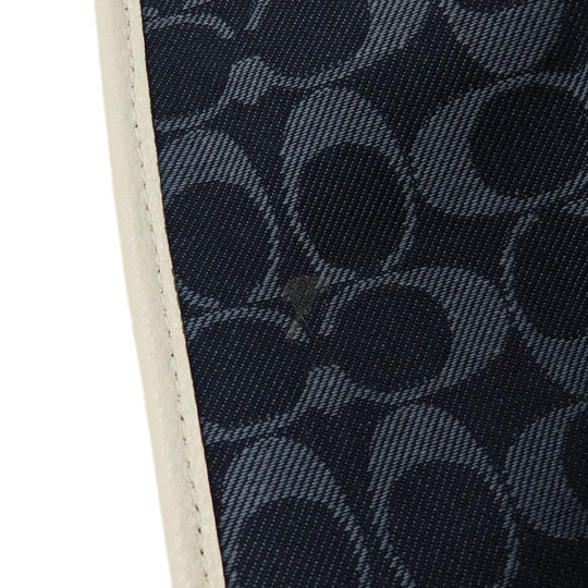 COACH Tote Bag C2827 canvas blue Signature 2WAY Women Used Authentic