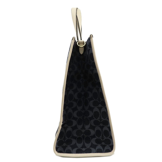 COACH Tote Bag C2827 canvas blue Signature 2WAY Women Used Authentic