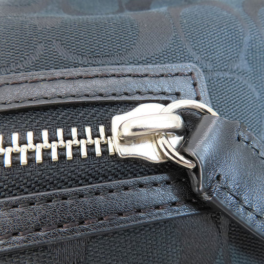 COACH Shoulder Bag 25664 canvas black Signature Women Used Authentic