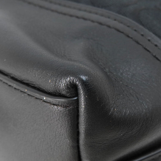 COACH Shoulder Bag 25664 canvas black Signature Women Used Authentic