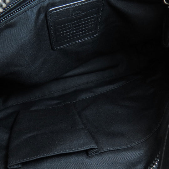 COACH Shoulder Bag 25664 canvas black Signature Women Used Authentic