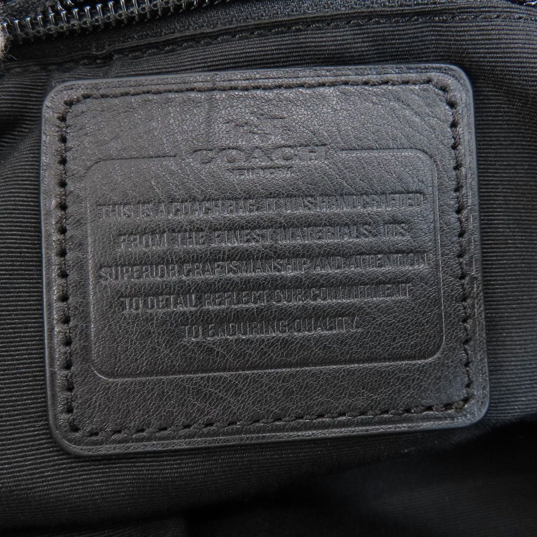 COACH Shoulder Bag 25664 canvas black Signature Women Used Authentic