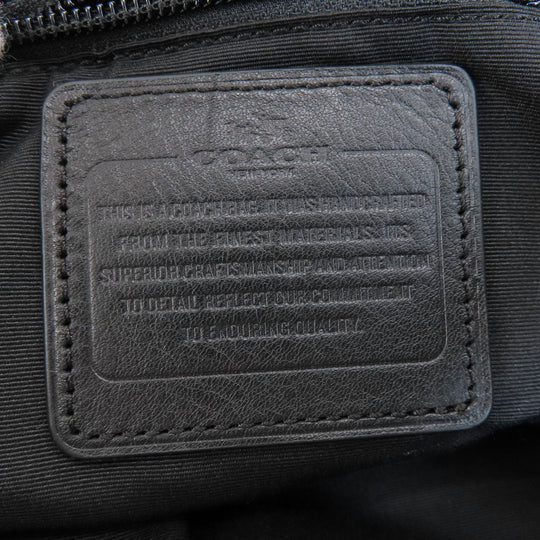 COACH Shoulder Bag 25664 canvas black Signature Women Used Authentic