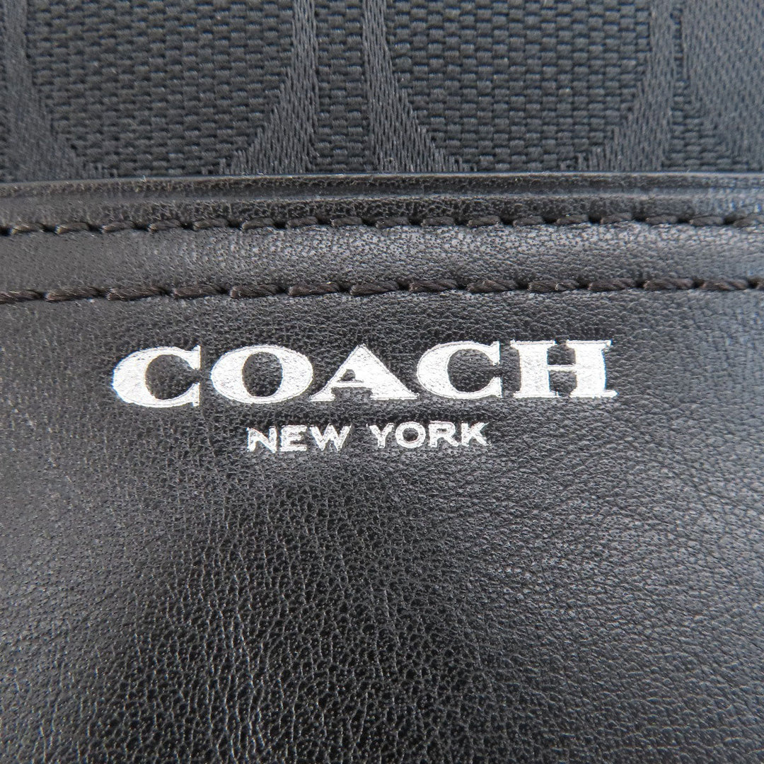 COACH Shoulder Bag 25664 canvas black Signature Women Used Authentic