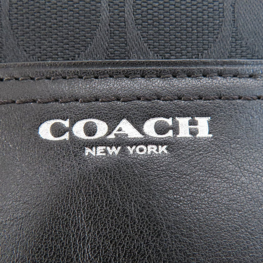 COACH Shoulder Bag 25664 canvas black Signature Women Used Authentic