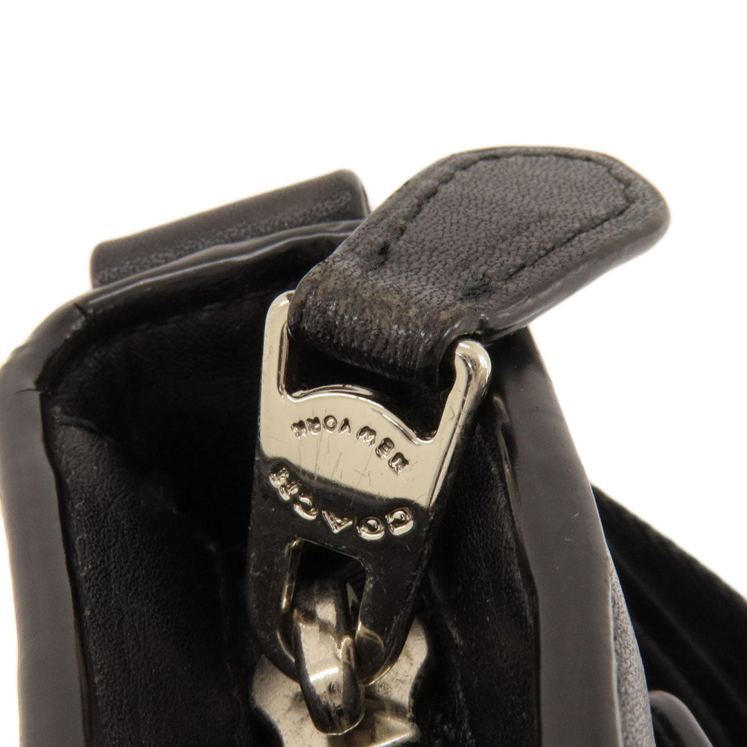 COACH Shoulder Bag F54781 PVC black Signature Women Used Authentic