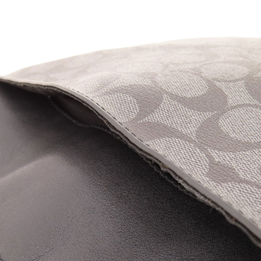 COACH Shoulder Bag F54781 PVC black Signature Women Used Authentic