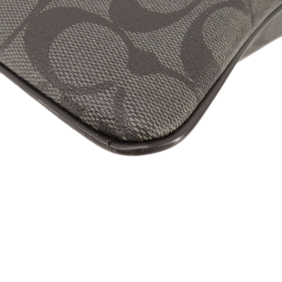 COACH Shoulder Bag F54781 PVC black Signature Women Used Authentic