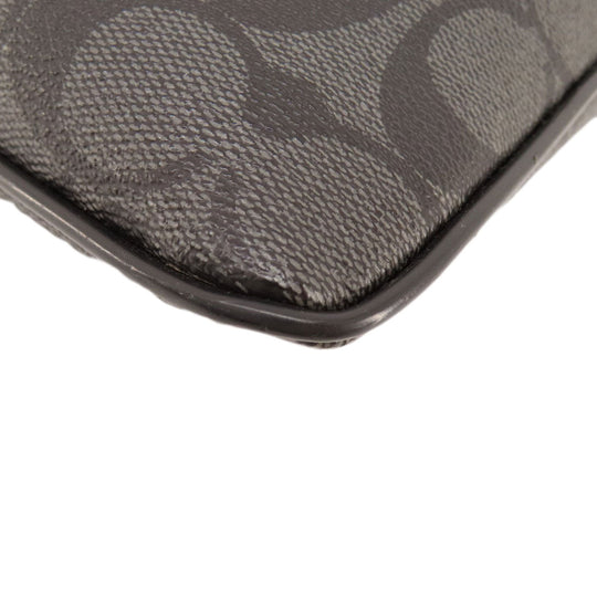 COACH Shoulder Bag F54781 PVC black Signature Women Used Authentic