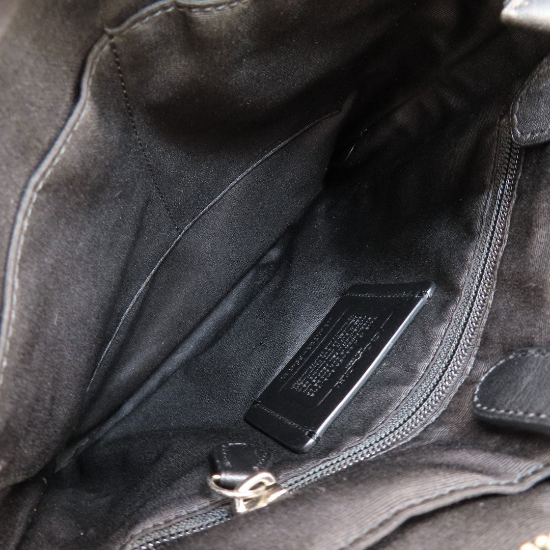 COACH Shoulder Bag F54781 PVC black Signature Women Used Authentic