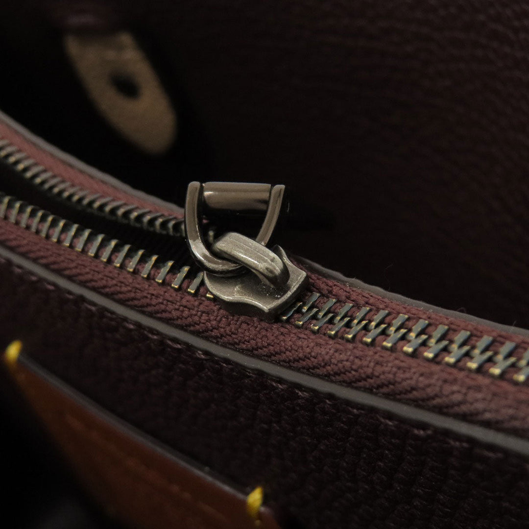 COACH Handbag C3460 leather beige Simple design 2WAY Women Used Authentic