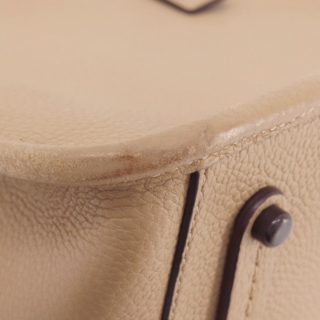 COACH Handbag C3460 leather beige Simple design 2WAY Women Used Authentic