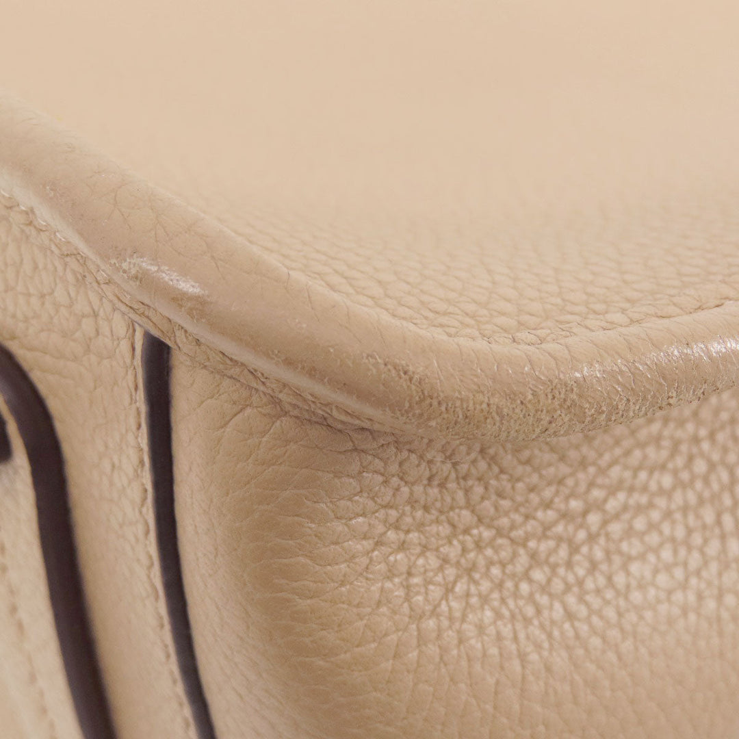 COACH Handbag C3460 leather beige Simple design 2WAY Women Used Authentic