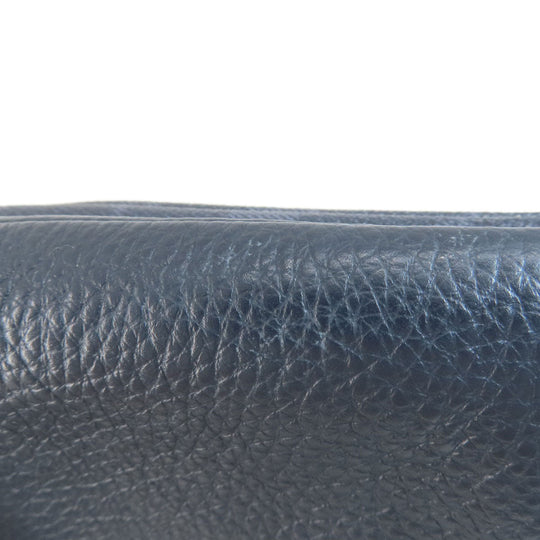 COACH Shoulder Bag 91511 PVC Navy logo Women Used Authentic