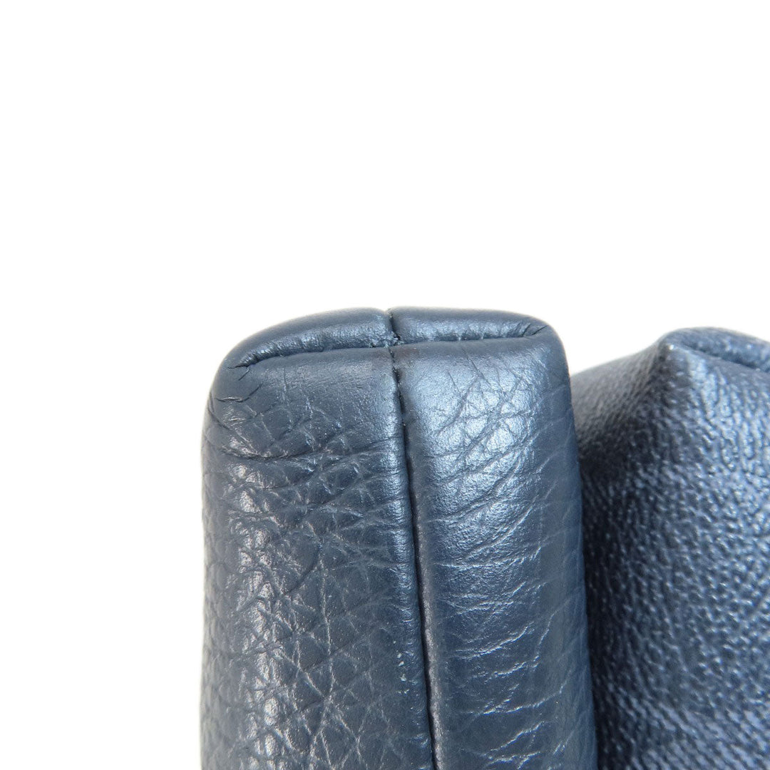 COACH Shoulder Bag 91511 PVC Navy logo Women Used Authentic