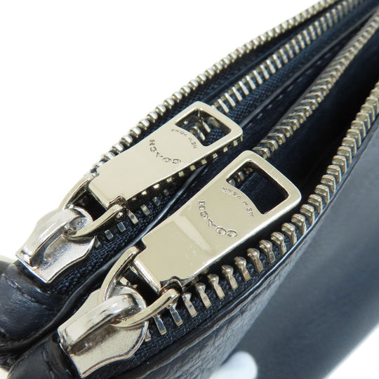 COACH Shoulder Bag 91511 PVC Navy logo Women Used Authentic