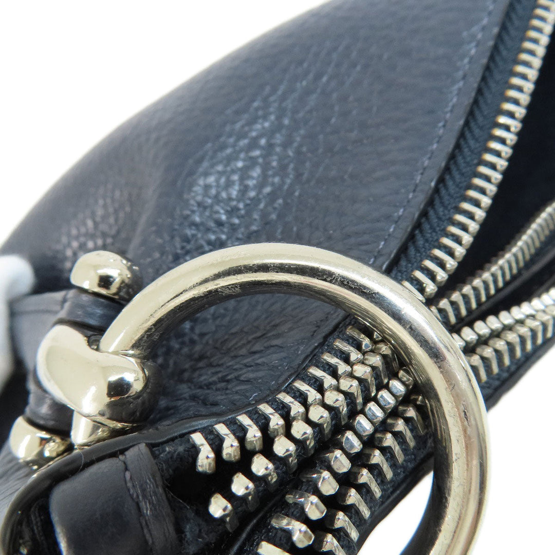 COACH Shoulder Bag 91511 PVC Navy logo Women Used Authentic