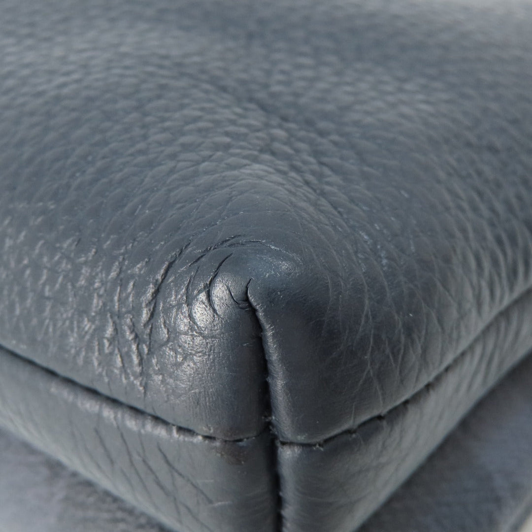 COACH Shoulder Bag 91511 PVC Navy logo Women Used Authentic