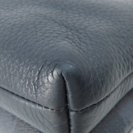 COACH Shoulder Bag 91511 PVC Navy logo Women Used Authentic