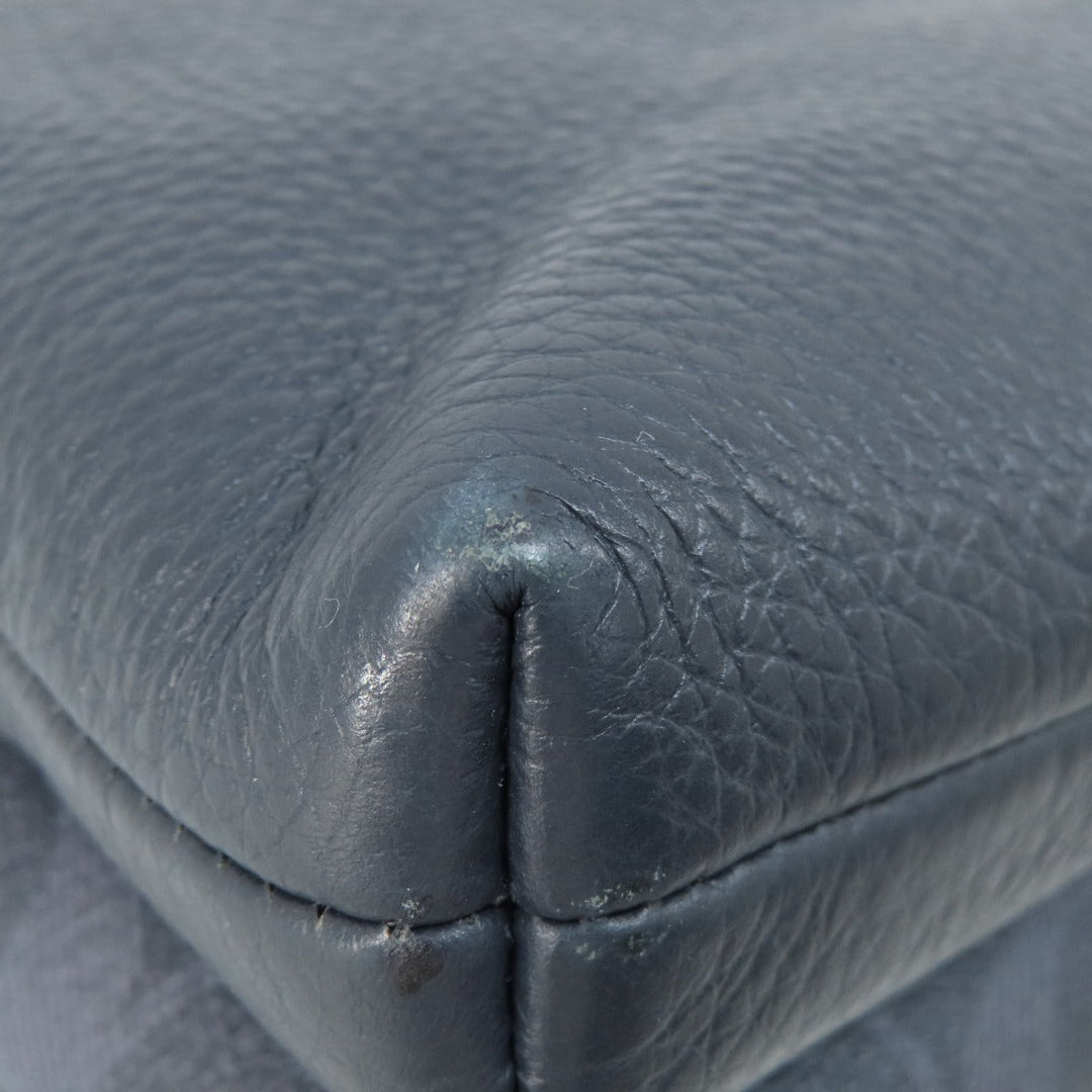 COACH Shoulder Bag 91511 PVC Navy logo Women Used Authentic