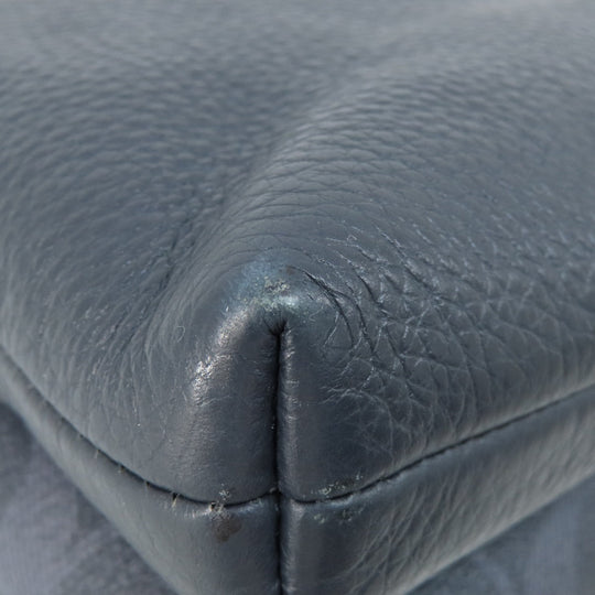 COACH Shoulder Bag 91511 PVC Navy logo Women Used Authentic