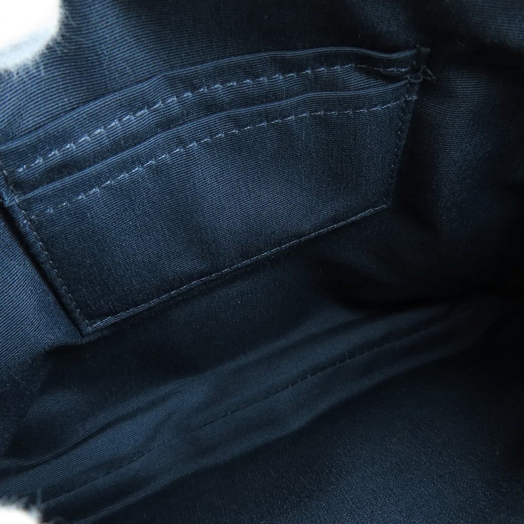 COACH Shoulder Bag 91511 PVC Navy logo Women Used Authentic