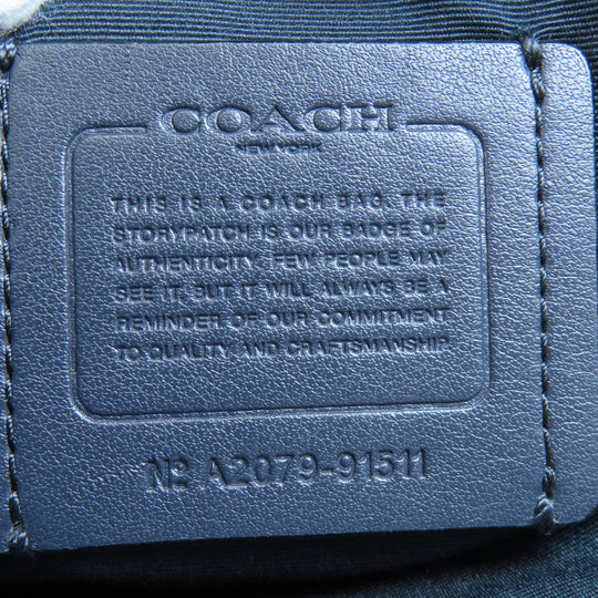 COACH Shoulder Bag 91511 PVC Navy logo Women Used Authentic