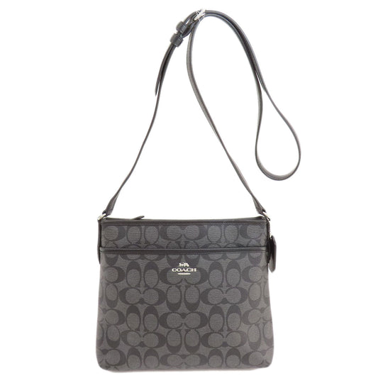 COACH Shoulder Bag F29210 PVC black Signature Women Used Authentic