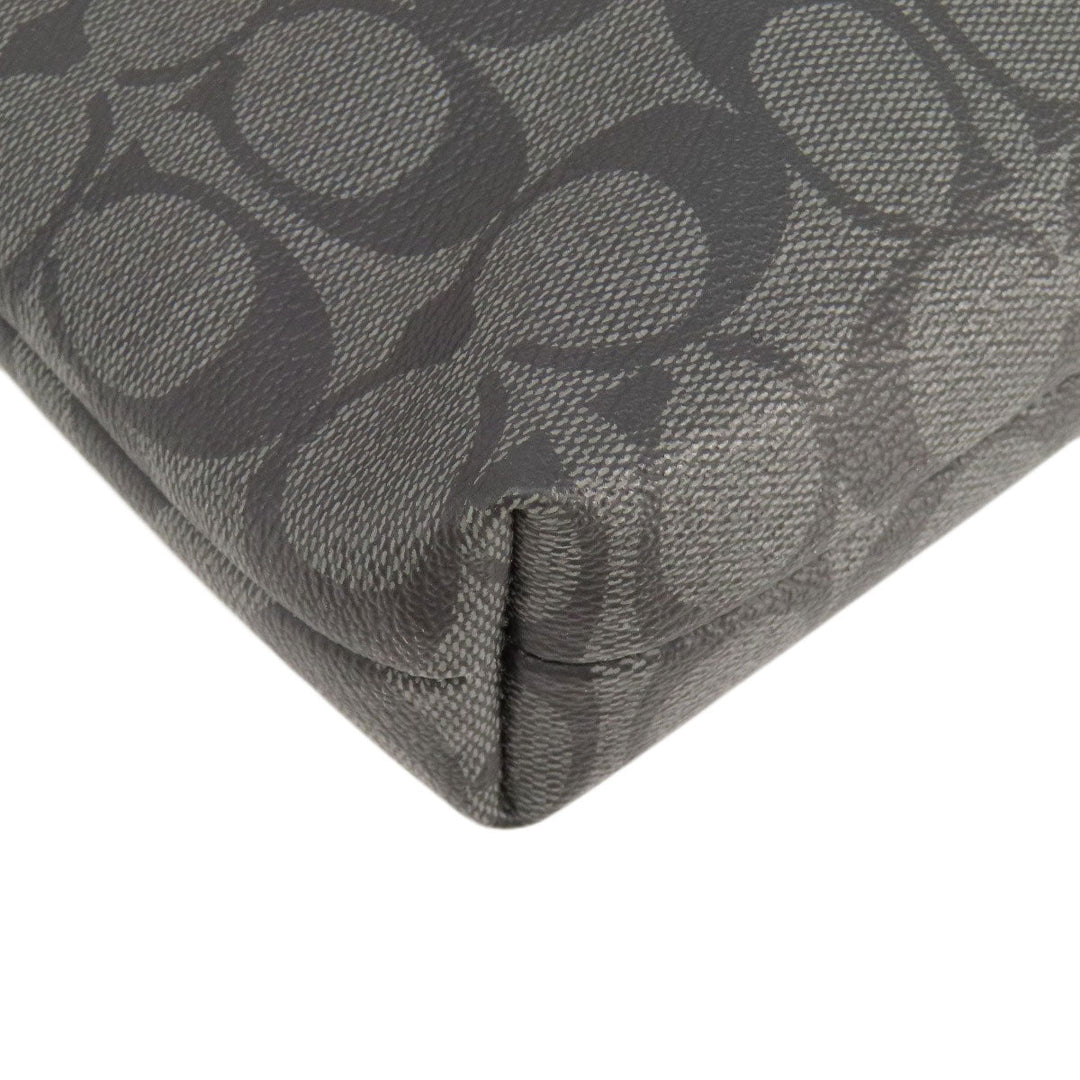 COACH Shoulder Bag F29210 PVC black Signature Women Used Authentic