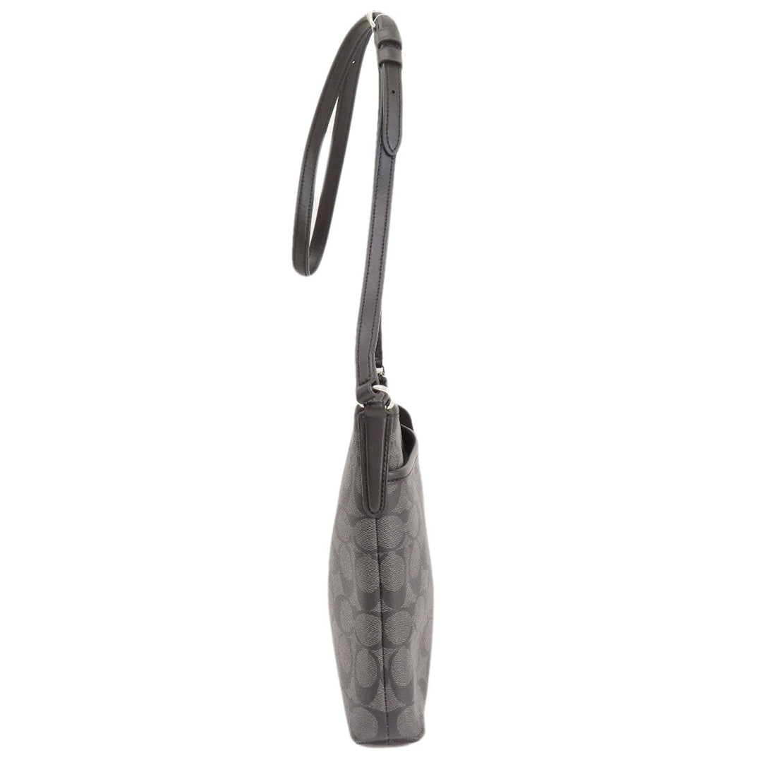 COACH Shoulder Bag F29210 PVC black Signature Women Used Authentic