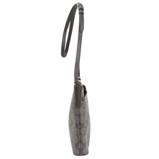 COACH Shoulder Bag F29210 PVC black Signature Women Used Authentic