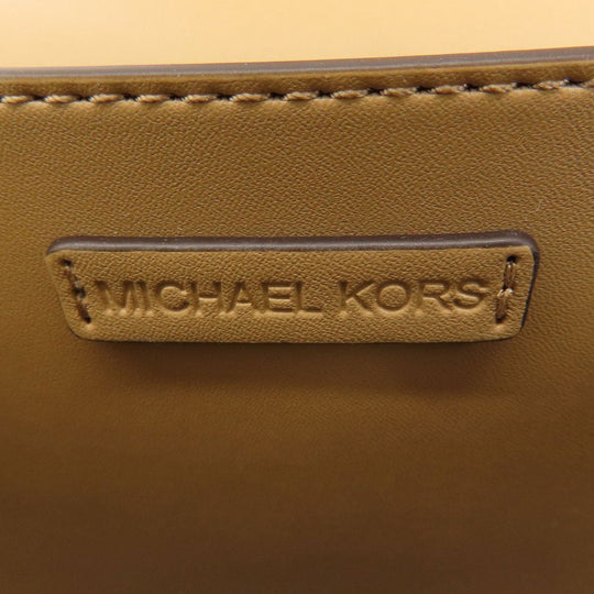 MICHAEL KORS Shoulder Bag Leather, Coated Canvas Brown MK signature Women Used Authentic